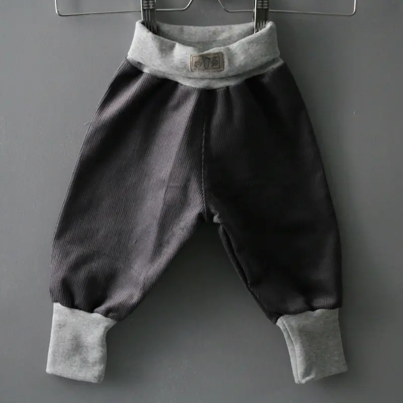 Cotton Corduroy Comfy Trousers - Charcoal - 6m-6y