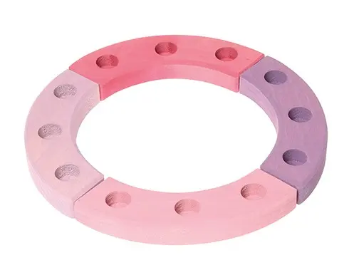 Couronne rose 12 trous Support pour bougies et figurines GRIMM'S
