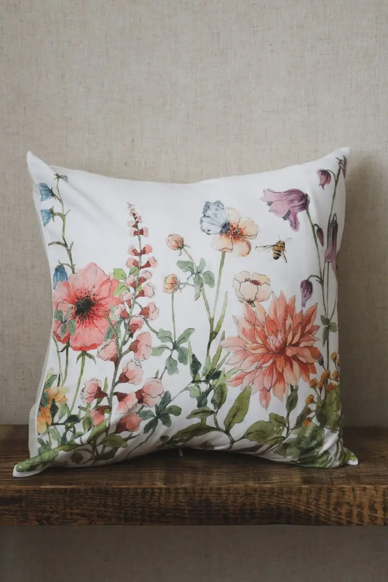 Coussin carré en coton • Wildflowers