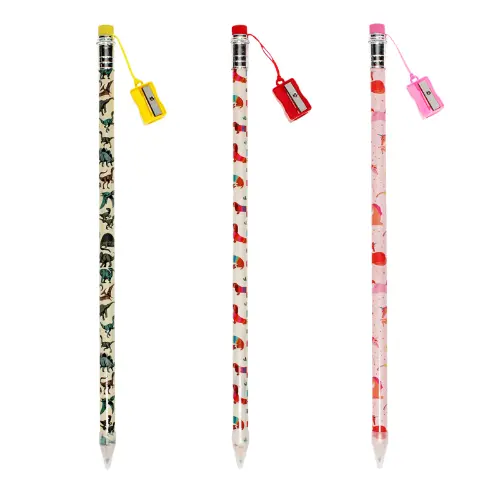 Crayon géant 40 cm + taille-crayon licorne/dinosaure/teckel