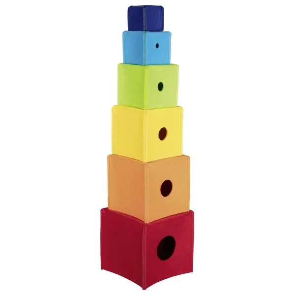 Cubes à empiler arc-en-ciel Goki