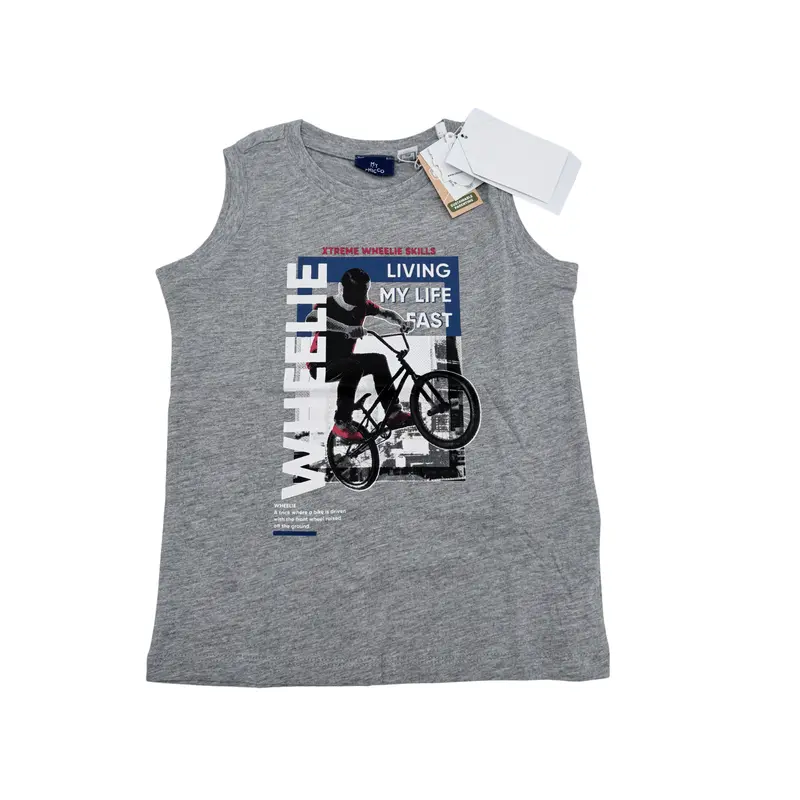 Débardeur gris imprimé vélo — 4 ans