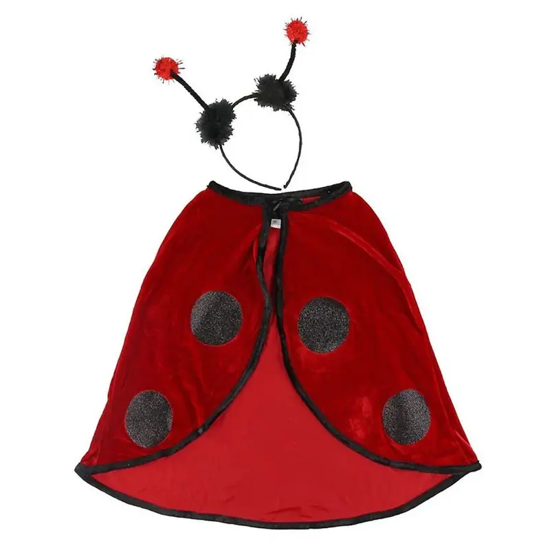 Déguisement de coccinelle (cape velours + serre-tête)