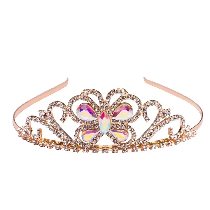 Diadème princesse à cristaux, perles et strass