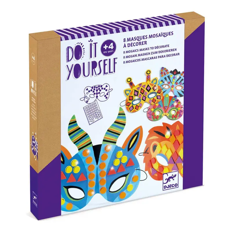 Do it yourself - 8 masques animaux jungle à décorer