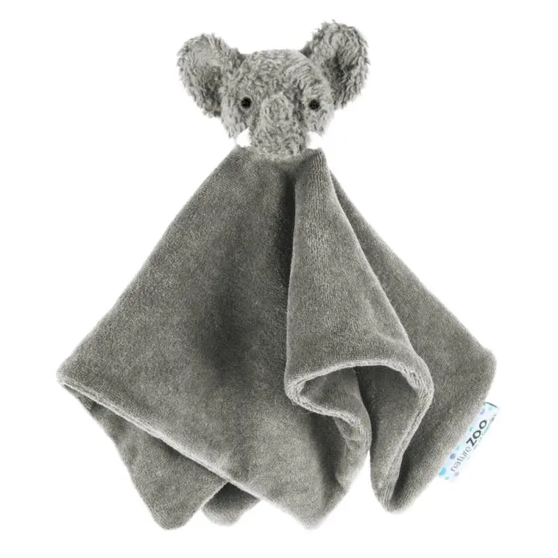 Doudou Éléphant Gris en Coton Bio 32 × 32 cm | natureZOO