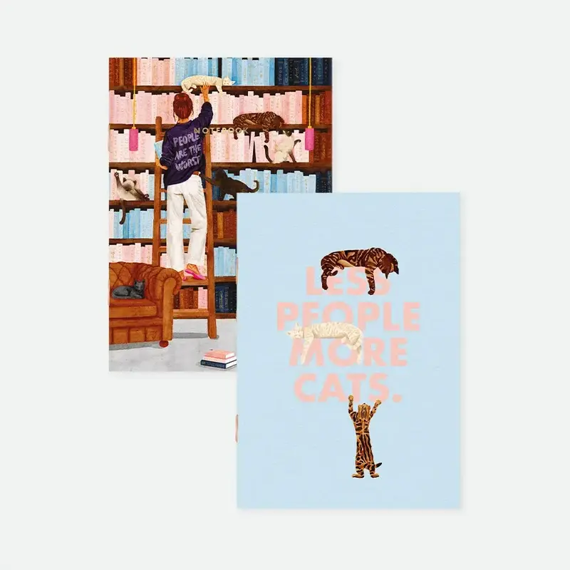 Duo de Carnets A6 Less People More Cats - All the Ways to Say