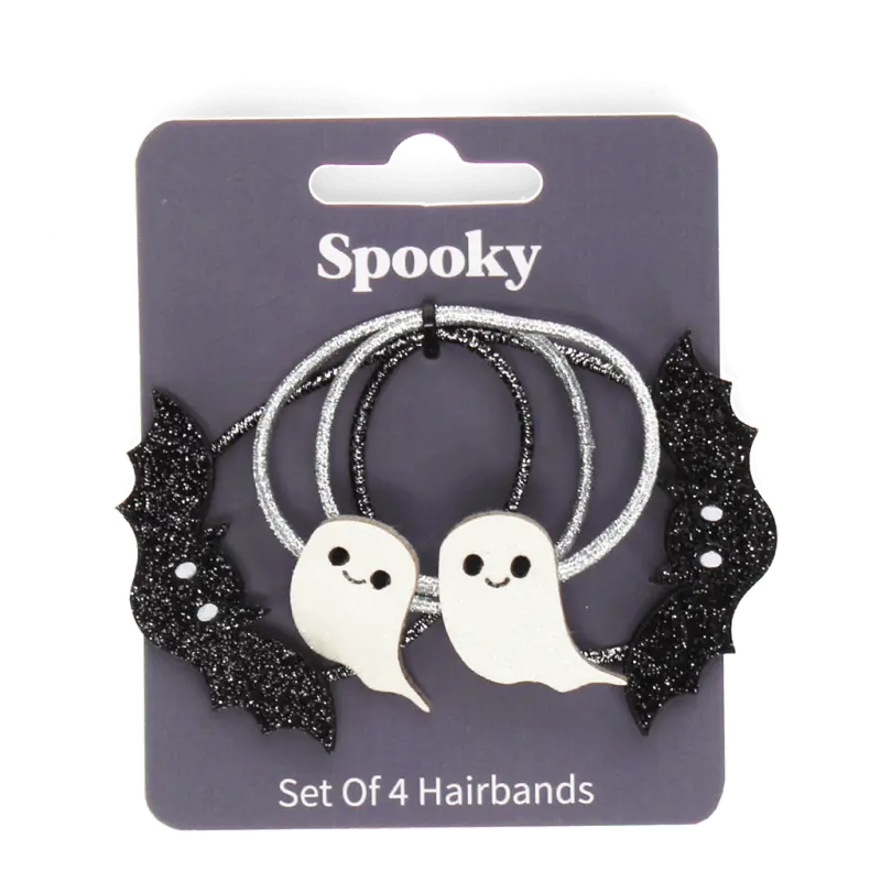 Élastiques cheveux Halloween chauves-souris & fantômes
