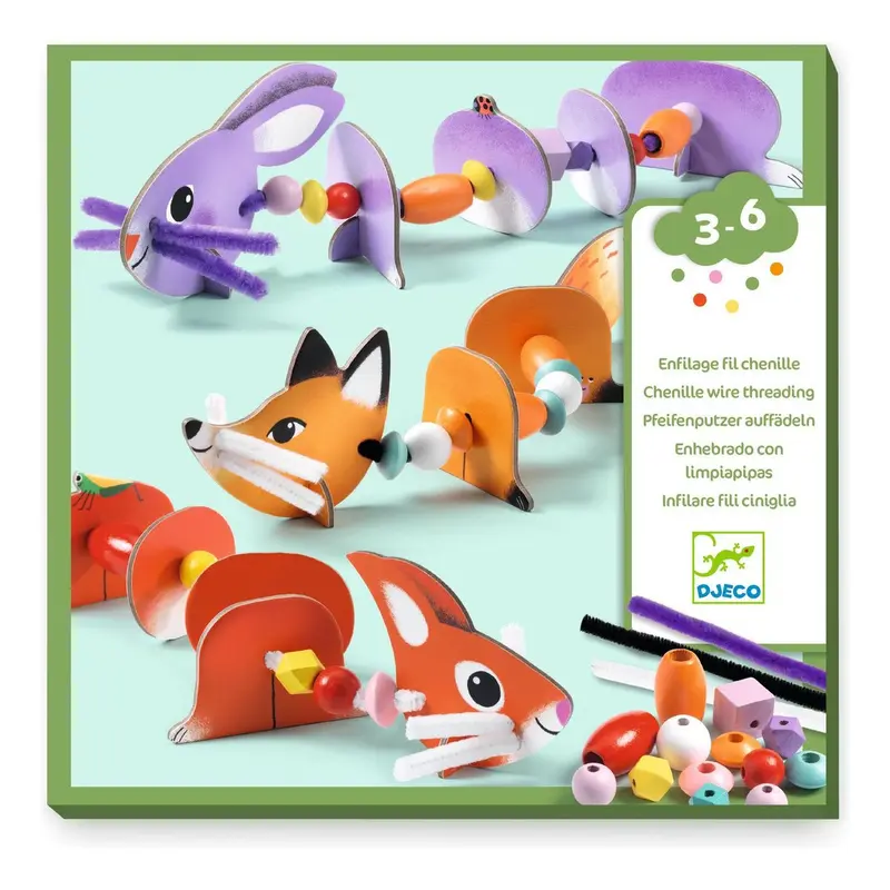 Enfilage fil chenille - Animaux mignons
