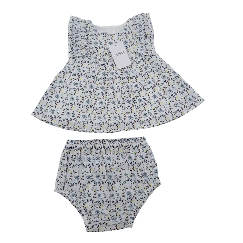 Ensemble blouse fleurie et bloomer - 6 mois