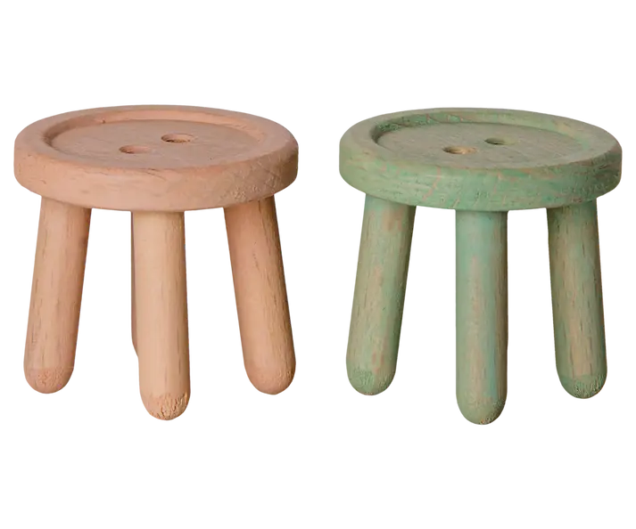 Ensemble de tabourets, Souris - Rose clair/Menthe claire