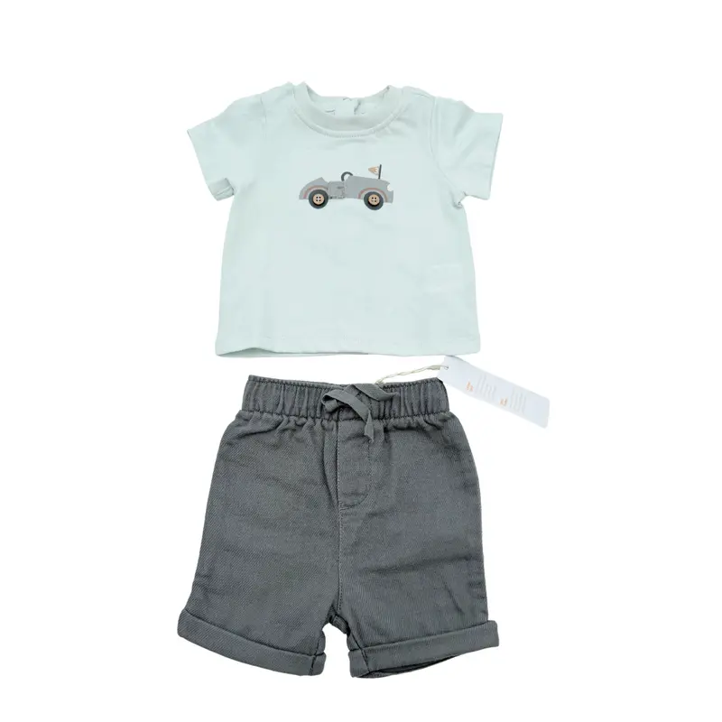 Ensemble t-shirt et short voiture - 1 mois