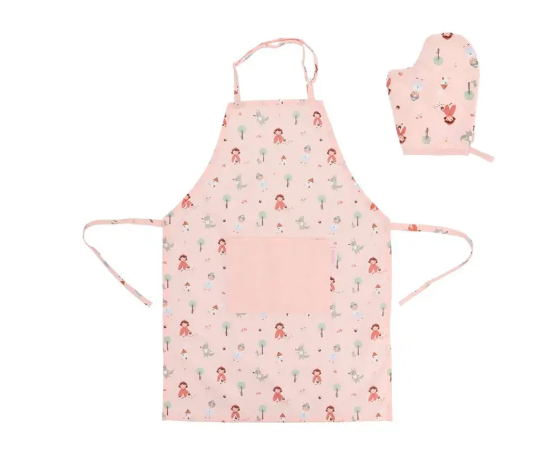 Ensemble Tablier et Manique Le Petit Chaperon Rouge