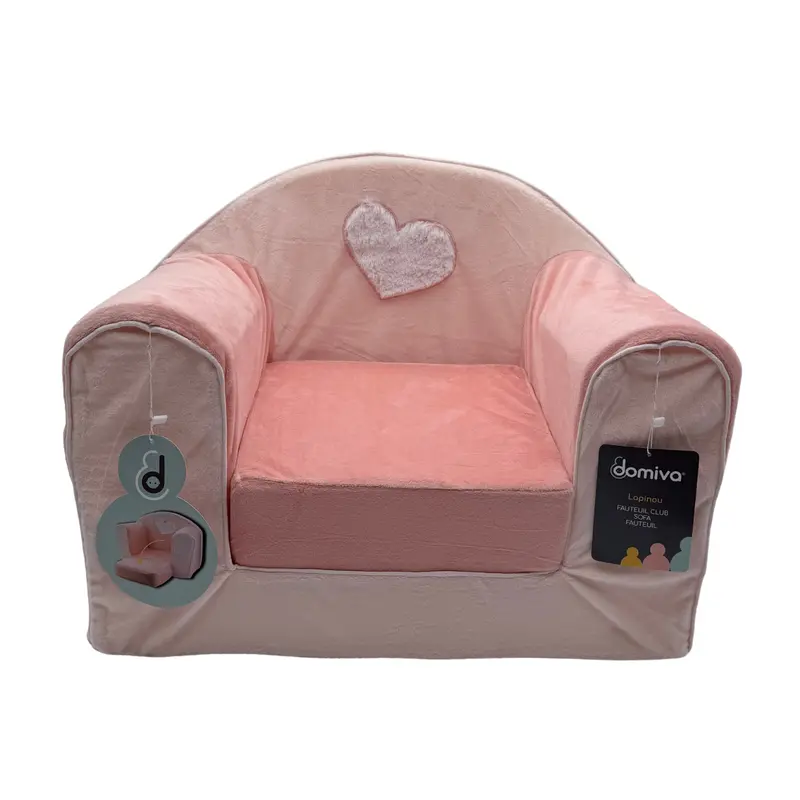 Fauteuil club enfant convertible rose