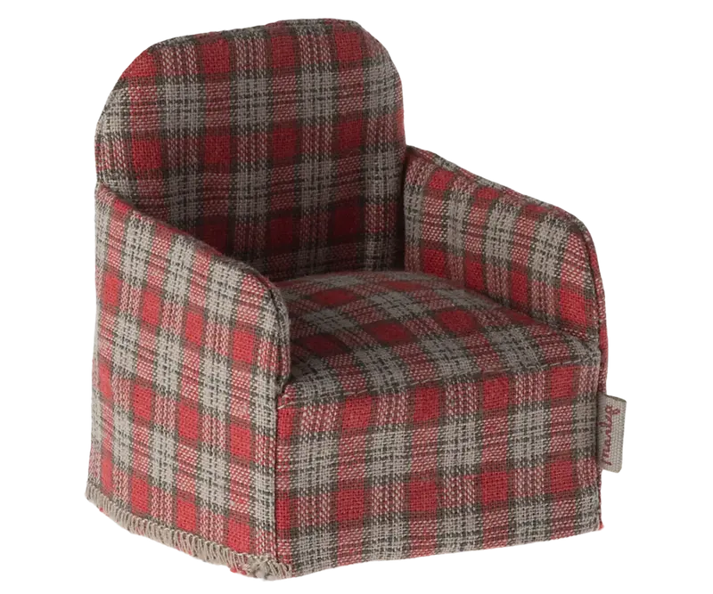 Fauteuil vichy rouge miniature pour souris