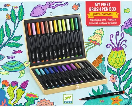 Feutres pinceaux enfants - Mallette 24 couleurs