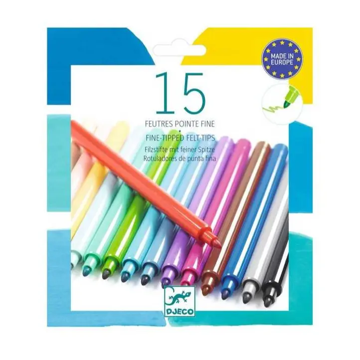 Feutres pointe fine 15 couleurs Pacifique