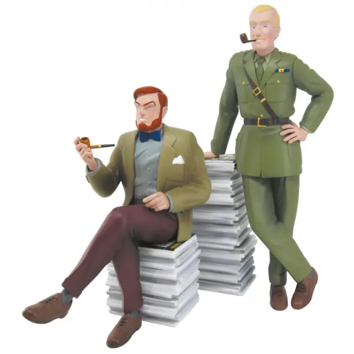 Figurine Blake et Mortimer piles d'albums