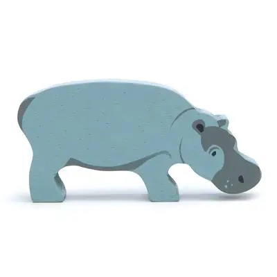 Figurine en Bois Animal de Safari - Hippo