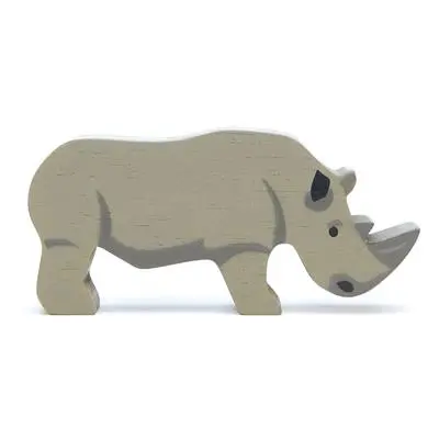 Figurine en Bois Animal de Safari - Rhinocéros