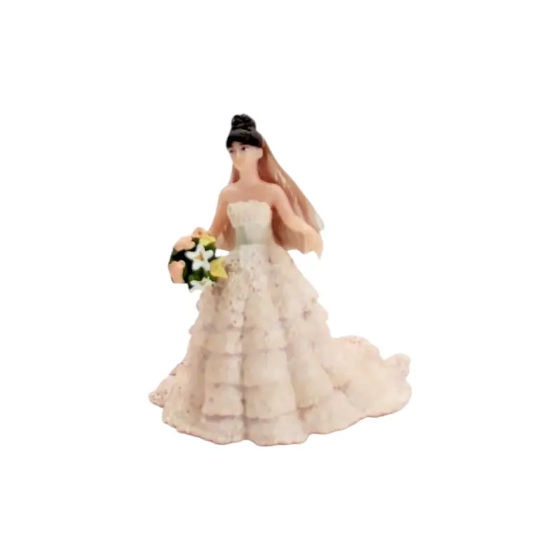 Figurine Mariée dentelle blanche