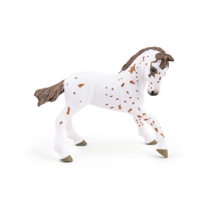 Figurine Poulain appaloosa brun