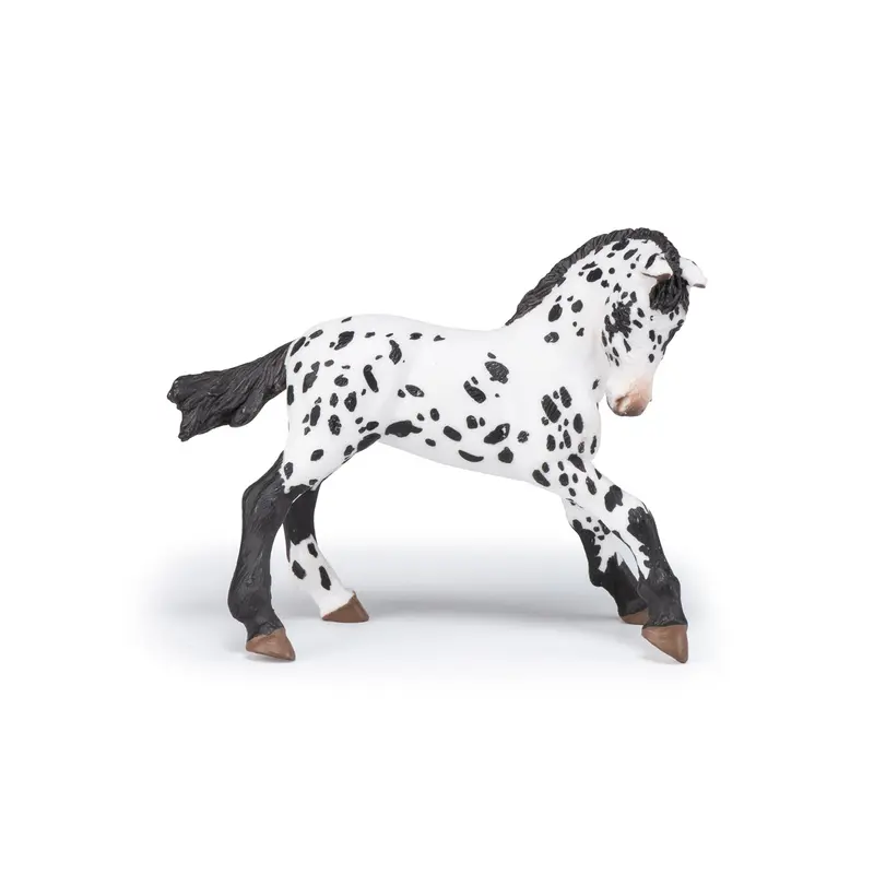Figurine Poulain appaloosa noir