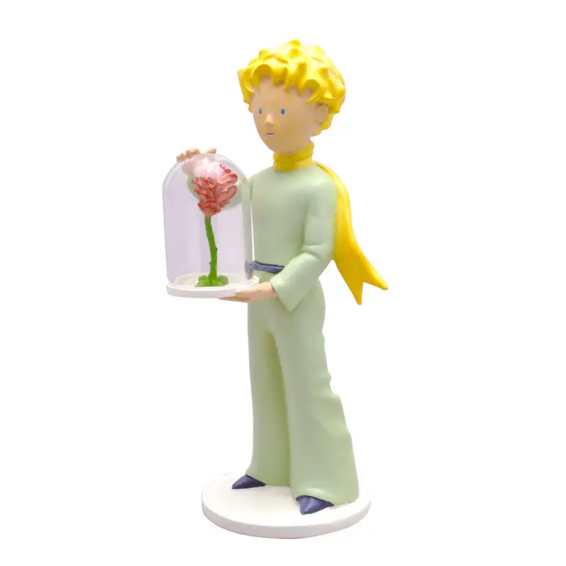 Figurine résine Le Petit Prince à la rose