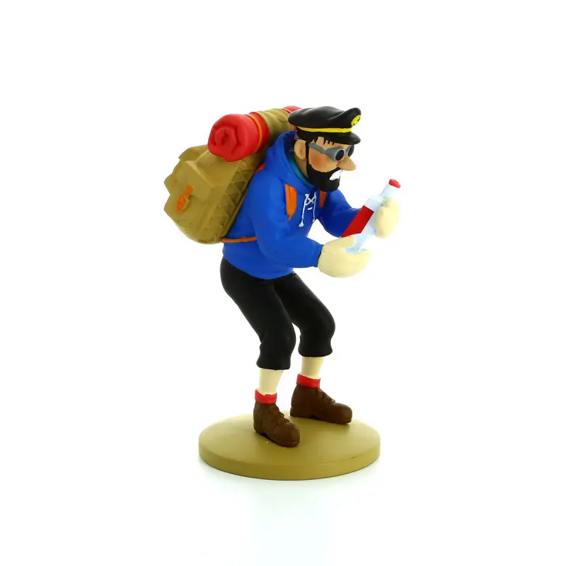 Figurine résine Tintin 12 cm - Haddock à la bouteille vide