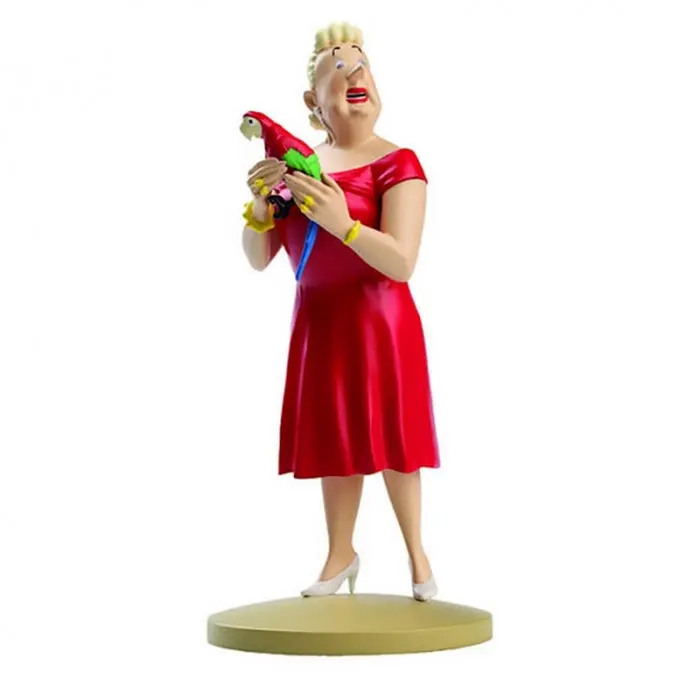 Figurine résine Tintin 12 cm - La Castafiore au perroquet