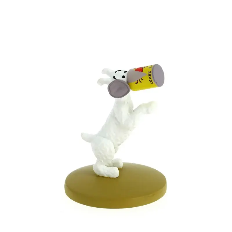 Figurine résine Tintin 12 cm - Milou boite de crabe
