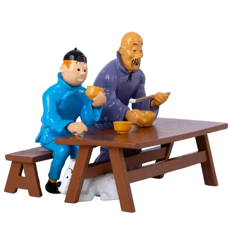 Figurine Tintin métal Le Lotus bleu - Déjeuner en Chine