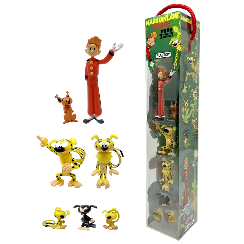 Figurines PVC Marsupilami & Spirou - Tubo x7