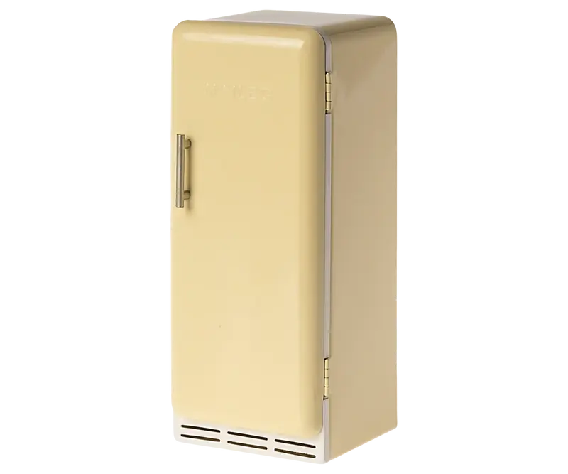 Frigo maison de poupée jaune