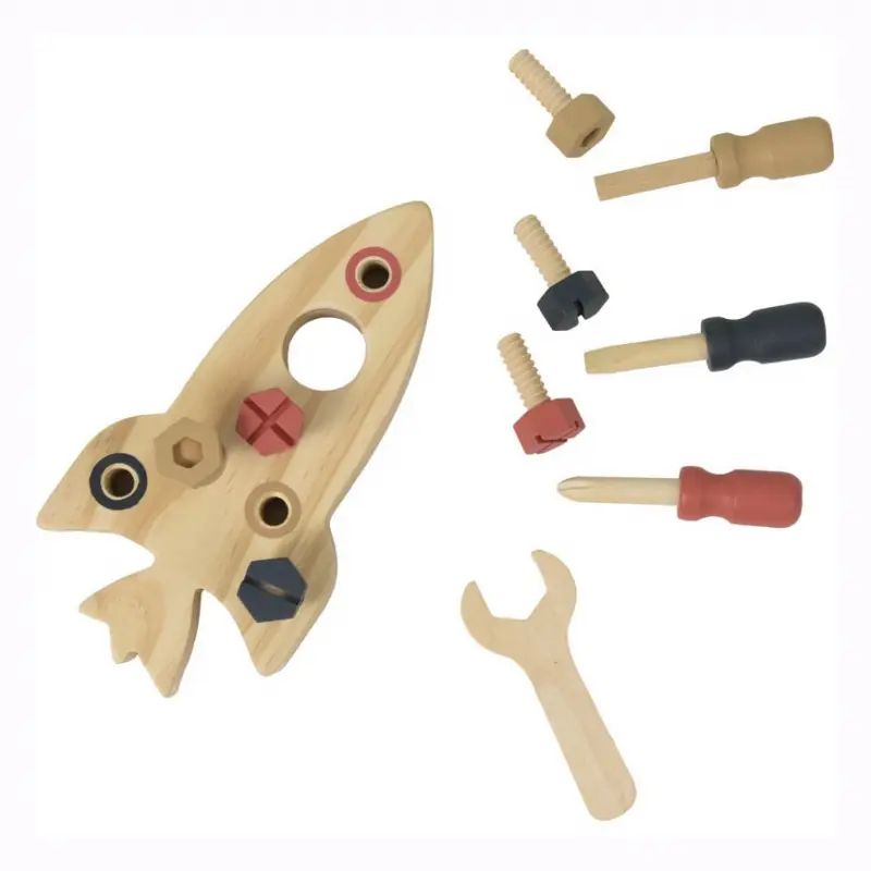 Fusée en bois à assembler - Jouet éducatif 3+