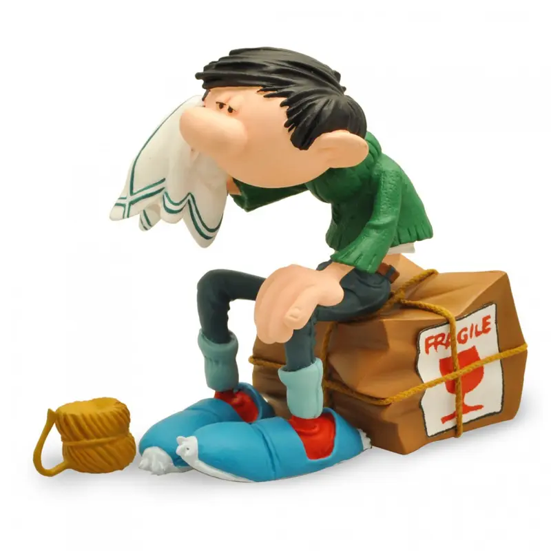Gaston caisse fragile - Figurine résine