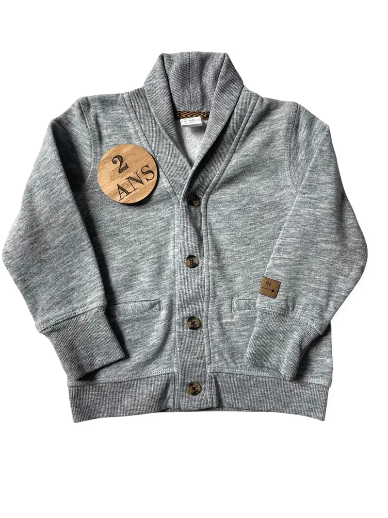 Gilet à col, gris, H&M