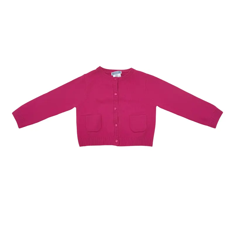 Gilet bébé rose fuchsia en maille boutonnée - 24 mois