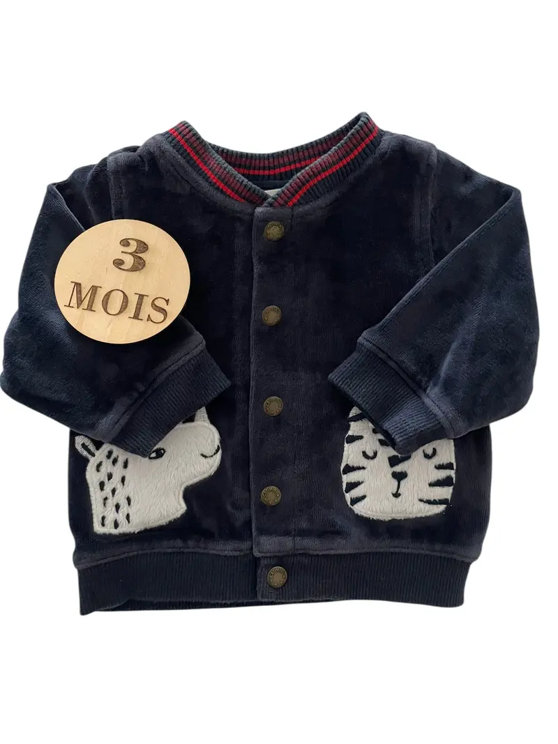 Gilet velours, bleu-marine, Catimini