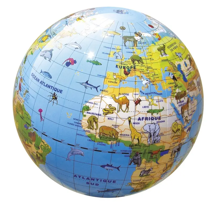 Globe Terrestre Gonflable Animaux 30cm
