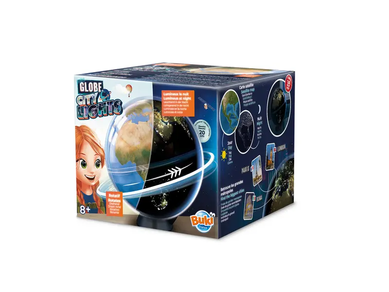 Globe terrestre lumineux 20 cm - Villes illuminées