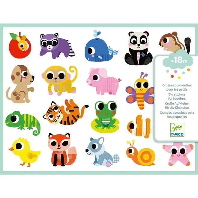Gommettes Bébés Animaux - 100 Stickers dès 18 Mois