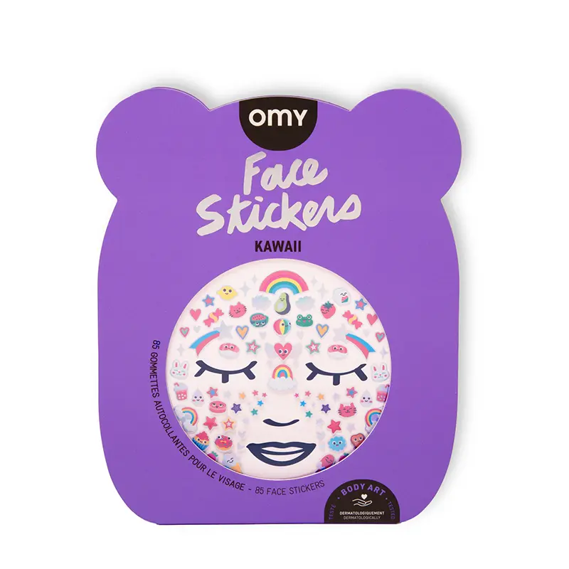 Gommettes visage Kawaii enfants - 85 repositionnables