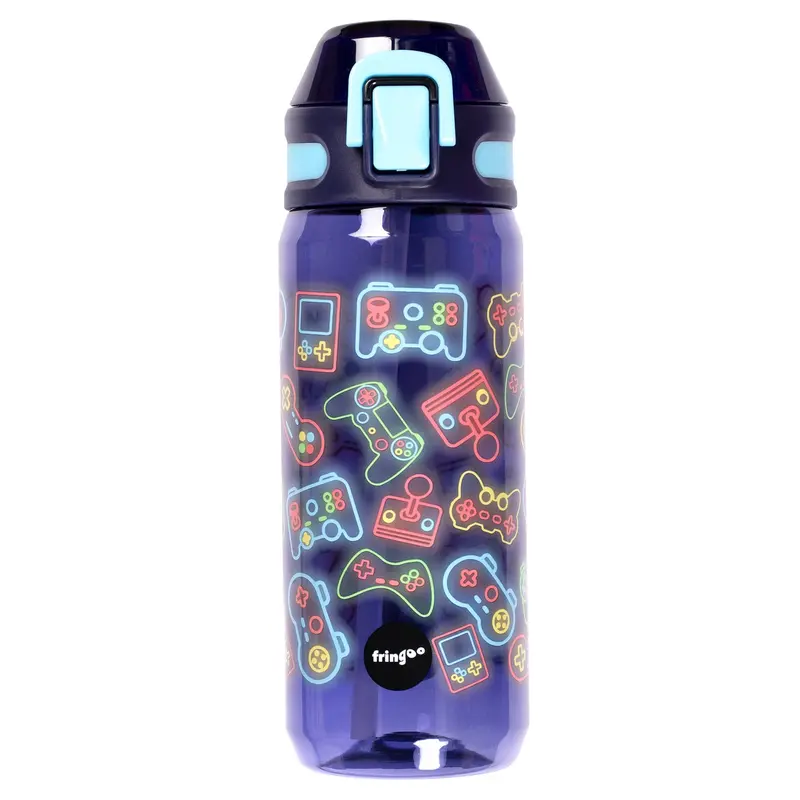 Gourde – avec paille 600 ml – Neon gaming
