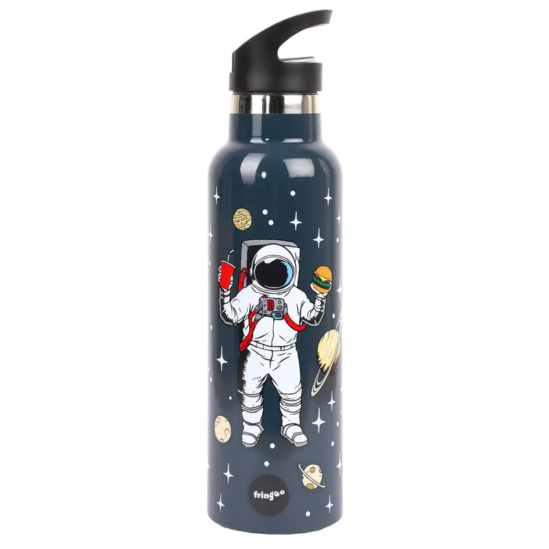 Gourde en acier inoxydable avec paille – acier inoxydable Bottle avec paille 600ml – Astronaut