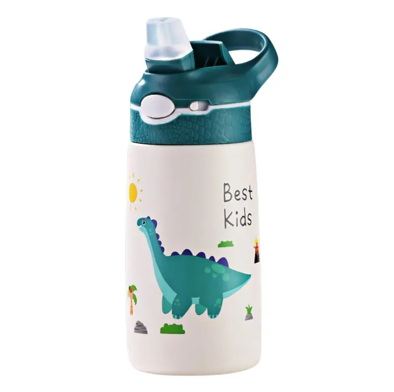 Gourde Isotherme Enfant avec Paille – Inox 400 ml, Anneau de Portage