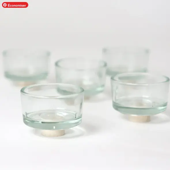 Grimm's Bougeoirs en verre pour couronne de célébration - Lot de 5