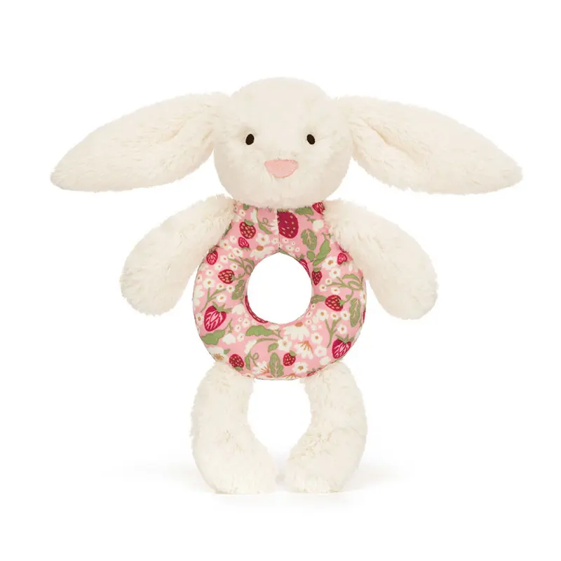 Hochet anneau Lapin - Blanc fraise