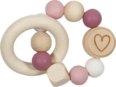 Hochet bois naturel Coeur GRIMMS