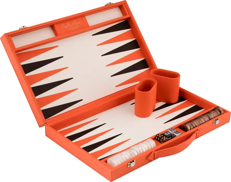 Jeu de backgammon orange 38 cm